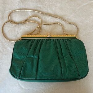 Judith Lieberman Vintage  Green Clutch Evening Bag